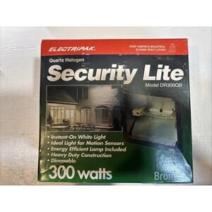 Electripak Security Light 300 watt Energy Saving Quartz Halogen Model DR300QB